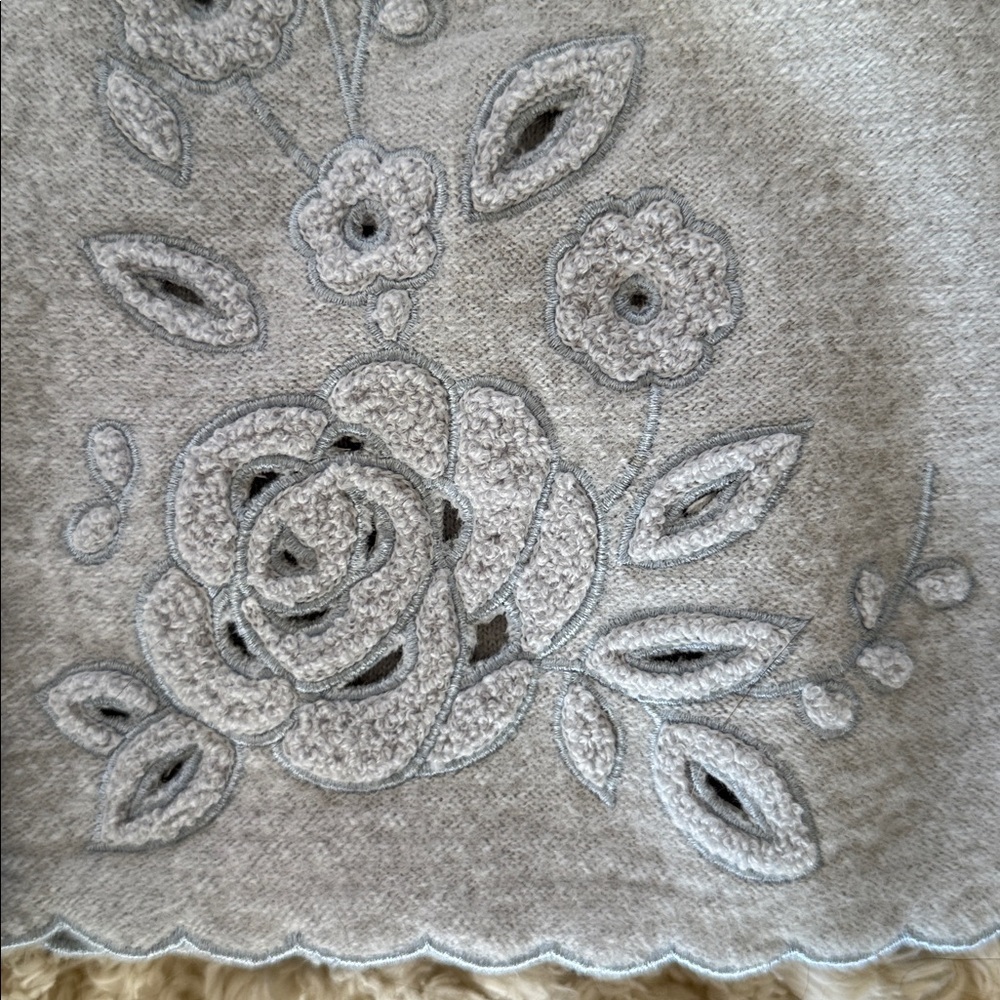 Koret Pale Blue Embroidered Scallop-Edge Cardigan NWT deadstock size 8 vintage - Picture 4 of 11
